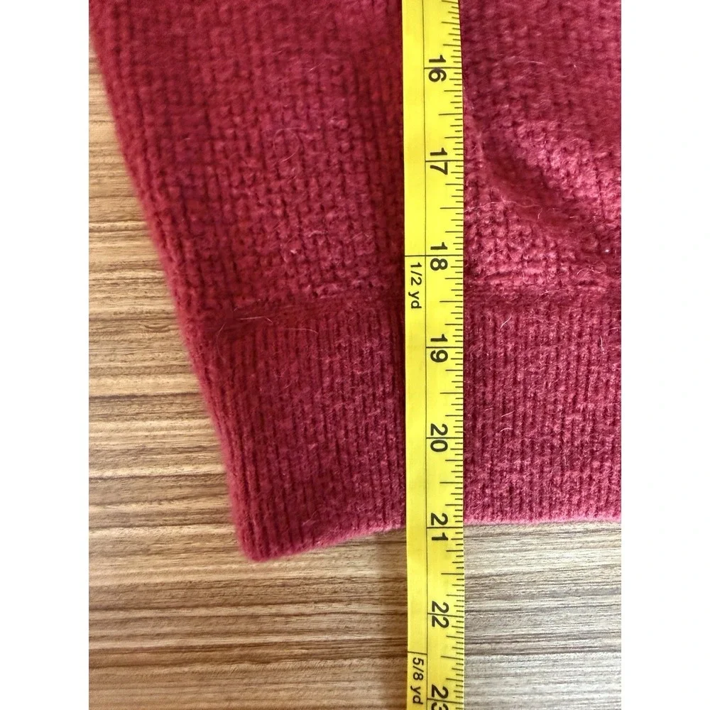 J Crew Waffle Crewneck Sweater Supersoft Yarn Wool Alpaca Red Long Sleeve Shirt